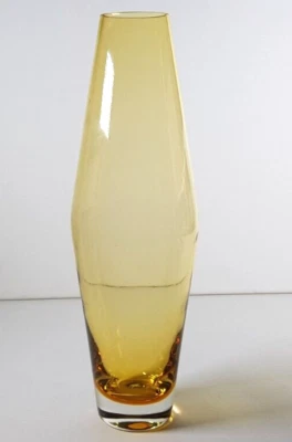 Glas Vase Stil Tamara Aladin Gelb Kunstglas Art Glas Mundgeblasen 1950er Vtg. - Bild 1 von 4