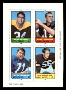 1969 Topps 4-in-1 Football #48 Russell Johnson Matheson Karras VG/EX *d3