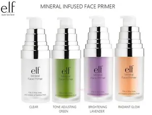 ELF Mineral Infused Face Primer- Clear/ Green/ Radiant Glow/ Hydrating/ Blemish - Picture 1 of 13