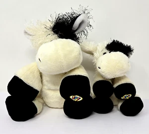 2 Webkinz Black White Cow HM003 & Lil Kinz Cow HS003 Plush Animal =NO Codes - Picture 1 of 17