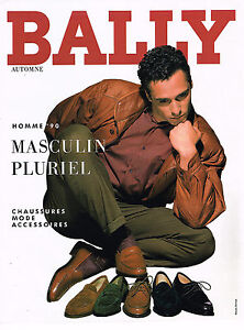 PUBLICITE ADVERTISING 074  1990  BALLY  chaussures collection MASCULIN PLURIEL