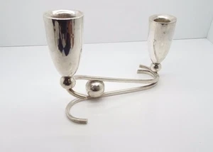 Increíble Candelabro Mediados de Siglo Mod Plata Esterlina Vintage P. López G - Imagen 1 de 5
