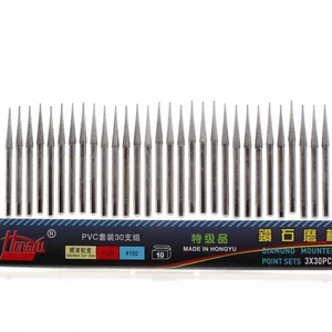 30 piezas brocas de molienda de diamante cónicas de 3 mm 1/8" pulgadas rebabas giratorias cono grano 150 - Imagen 1 de 7