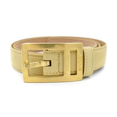 Cinturón Escada Sport Para Mujer Cappuccino Gamuza Firma Logo Talla 42 DE/12 EE. UU. Foto 1 de 4