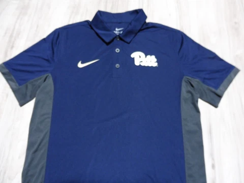 NIKE PITT PANTHERS ON FIELD COACH POLO SHIRT BLUE M MEDIUM Cover