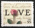 2001 Scott #3499 - 55¢ - ROSE AND LOVE LETTERS - Single Mint NH
