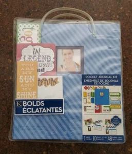K&Company Blue Binder Folio Sleeves Complete Junk Journal Book Kit NIP w Cards - Picture 1 of 9