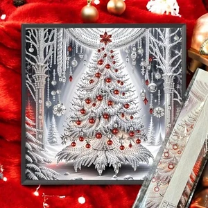 Christmas Tree Diamond Painting Kit Diamond Art White Snow Canvas Gift DIY New - Picture 1 of 6