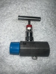 Panam Edelstahl Nadelventil 3/4 Zoll MNPT X 1/2 Zoll FNPT (PBB-H-S-128-MF-SG) - Bild 1 von 3