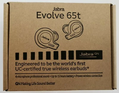 Jabra Evolve 65t In Ear Kopfhörer Schwarz OVP mittlere Kopfhörerstöpsel fehlen - Bild 1 von 4