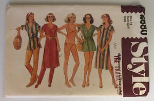 Simplicity 2680 Vintage 70s Sewing Pattern Bikini Dress Top Trousers Size: 14 - Picture 1 of 7