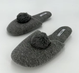 Pantuflas para mujer Quince mongol cachemira gris brezo talla XS/5-6 pompón nuevas con etiquetas - Imagen 1 de 11