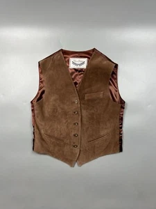 Women’s Thomas Burberry Vintage Suede Gilet Size M (Y0736) - Picture 1 of 10
