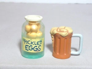 2 Playmates Toys Simpsons Accessories Barney Beer Mug + Pickled Eggs Jar - Picture 1 of 6