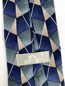 Corbata multicolor Stafford Executive para hombre talla 58 x 4 pulgadas con estampado geométrico seda - Imagen 1 de 10