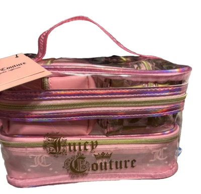 Juicy Couture 旅行套装包透明粉色 Q 全新带标签 — 第 1/4 张图片