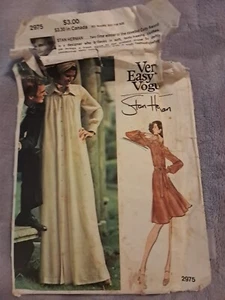 Vintage 70s Vogue Pattern 2975 Americana Stan Herman Lounge Dress Sz 10 - Picture 1 of 1