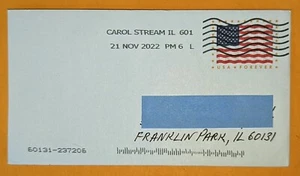 EE. UU. EE. EE. UU. Sobre estampado regular Flag Forever 3/4. 2020. Usado por correo - Imagen 1 de 1