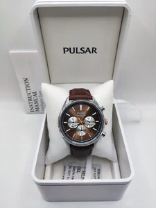 Pulsar Herren, braunes Lederarmband, braunes Zifferblatt Quarzuhr PT3 732 - Bild 1 von 5