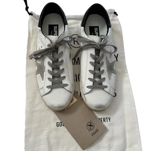 Golden Goose Low Top Sneakers White Star Super-Star Distressed Lace Up NEW Sz 40 - Picture 1 of 16