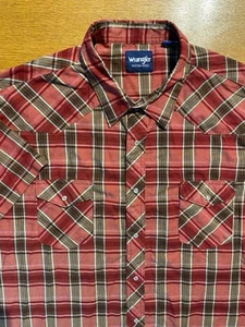 Vintage Wrangler Oxford Shirt Mens 4XL Multicolor Plaid Western Pearl Snap Rodeo - Picture 1 of 10