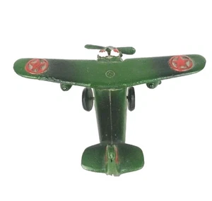 Vintage Gusseisen 1. Weltkrieg Flugzeug Replik grün und rot Vintage Spielzeug - Bild 1 von 6