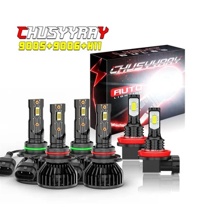 For Lexus ES 350 2008-2017 COMBO 9005+9006 LED Headlight H11 Fog Light Bulbs - Image 1 of 4