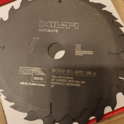 Hilti Ultimate 165mm X 1.5/1.0 X 20mm Wood Blade