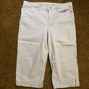 Bermudas Gloria Vanderbilt Skimmer Talla 10 Azul Puños Adelgazantes - Imagen 1 de 9