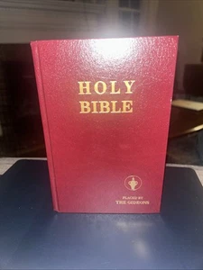 Holy Bible Placed by The Gideons In Memory Burgundy Cover Version - Ships Fast! - Imagen 1 de 9