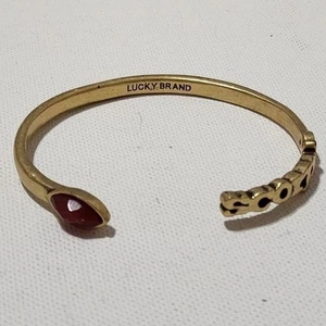 Lucky Brand Gold Tone Scorpion Cuff Bracelet Red Stone Adjustable - Picture 1 of 4