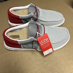 Zapatos Hey Dude Para Hombres 12 Wally Sox Funk Gris Oscuro Rojo Sin Cordones Mocasín Comodidad NUEVO - Imagen 1 de 19