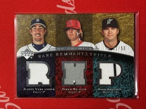 2007 Upper Deck Premier Rare Remnants Triple Verlander/Weaver/Johnson 32/50 - Picture 1 of 2