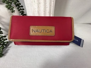 NAUTICA ®️ Wallet Billfold  Red  - I.D - Safe/RFID Protection Nautical Beach NEW - Picture 1 of 12