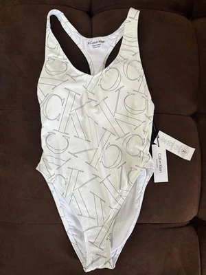 NEW Calvin Klein Swimsuit 1 Piece UPF 50  Infinite Stretch X Fit Swimsuit Medium - Image 1 of 4