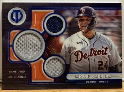 2024 Topps Tribute Miguel Cabrera Triple Relic Card Blue /150 Detroit Tigers - Image 1 of 2