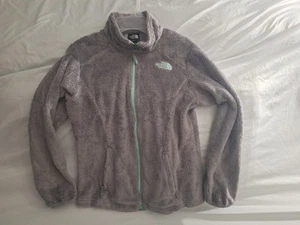 The North Face Fleece Jacket Youth Girls Size L Gray Full Zip Pockets Winter - Picture 1 of 5