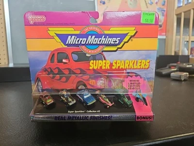 Galoob Micro Machines Super Sparklers Real Metallic Finishes! - New On Card - Image 1 of 4