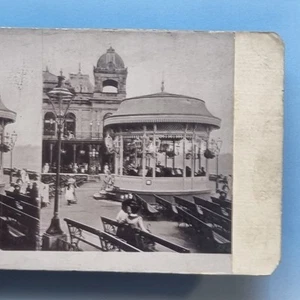 Stereoview Card 3D C1875 Scarborough Yorks Victorian Bandstand Concert - Picture 1 of 3