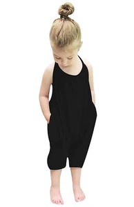 Slouch Jumpsuit for Toddlers Baby Harem Strap Romper Little Girls Backless Ha... - Picture 1 of 5