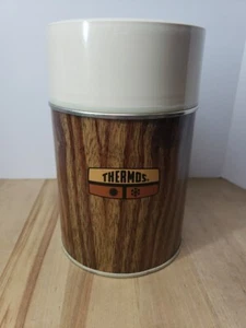 Vintage Thermoskanne King Seeley 10 Oz Holzmaserung Metall 73A63 763 70F (#5) - Bild 1 von 9