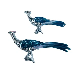 Road Runner Pin Brooch Large and Small Bird Metal Enamel Rhinestones Vintage - Foto 1 di 20