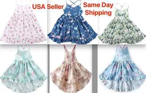 Vintage Floral Girls Dress Casual Cotton Baby Girl Dress - Picture 1 of 24