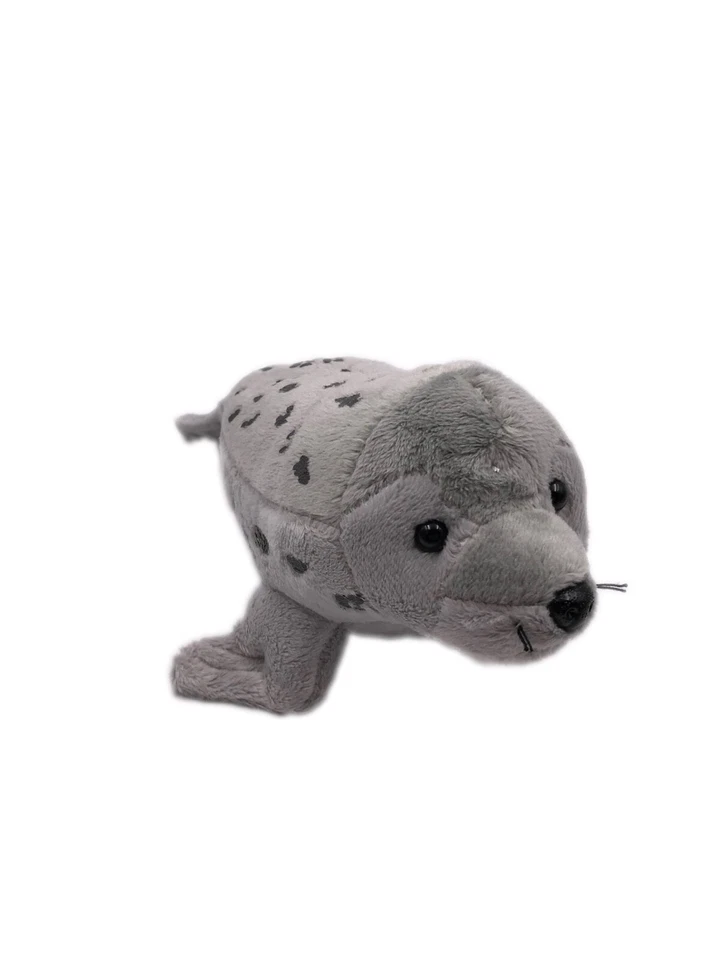 Plüschtier Kuscheltier Stoff Tier Robbe Seehund gepunktet grau 25 cm - Bild 1 von 1