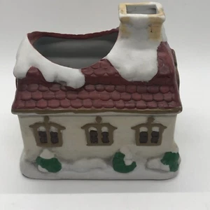Geerlings Greenhouses Ceramic Cottage House Snow planter Holiday Decor 5”x5”x4” - Picture 1 of 22