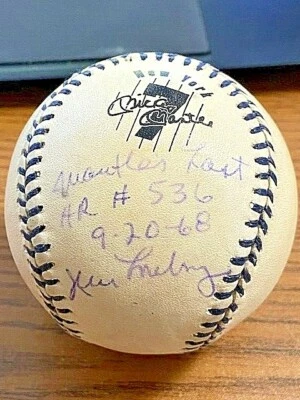 JIM LONBORG 2 SIGNED AUTOGRAPHED OAL MICKEY MANTLE BASEBALL!  Red Sox, Phillies - Image 1 of 2