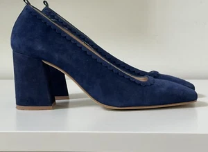 Preciosos Zapatos Bombas BODEN AZUL REAL Gamuza DETALLE FESTONEADO TACONES TALLA 40 US 9.5 - Imagen 1 de 20