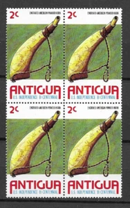 Antigua 1976 American Revolution 2c Powder Horn MNH block 4 S.G. 489 - Picture 1 of 1
