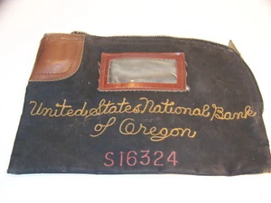UNITED STATES NATIONAL BANK OF OREGON MONEY DEPOSIT BAG S16324 - Picture 1 of 2