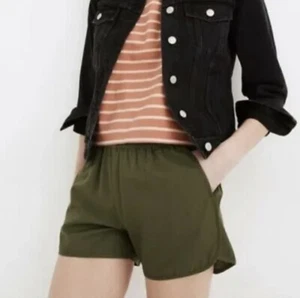 Madewell Desert Green Pull On CA 56445 Shorts Size L Womens Pockets Elastic - Picture 1 of 9
